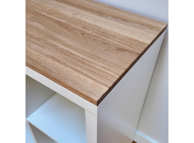 Solid Oak Wood Top Panel Ikea Kallax Shelf (W2) Natur, image , 3 image
