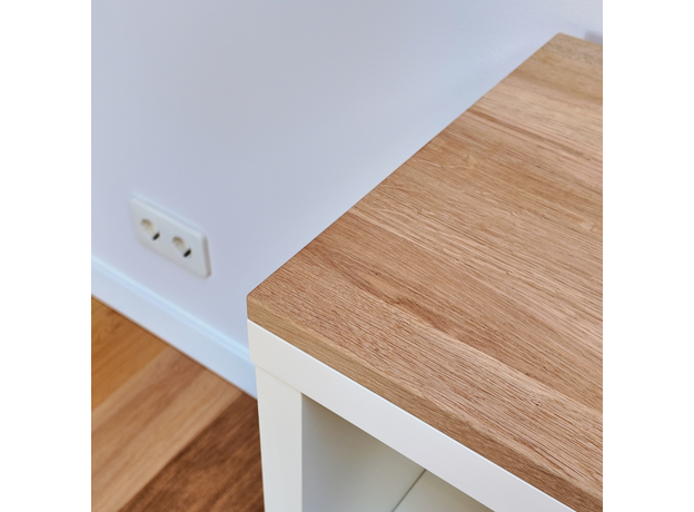 Solid Oak Wood Top Panel Ikea Kallax Shelf (W2) Natur, image , 4 image