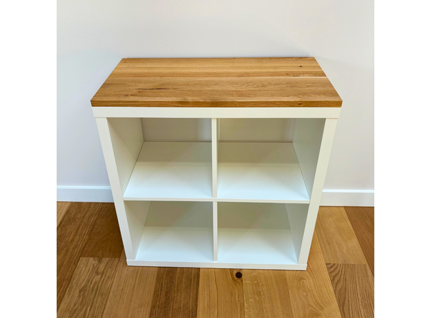 Solid Oak Wood Top Panel Ikea Kallax Shelf (W2) Colorless Oil, image , 2 image