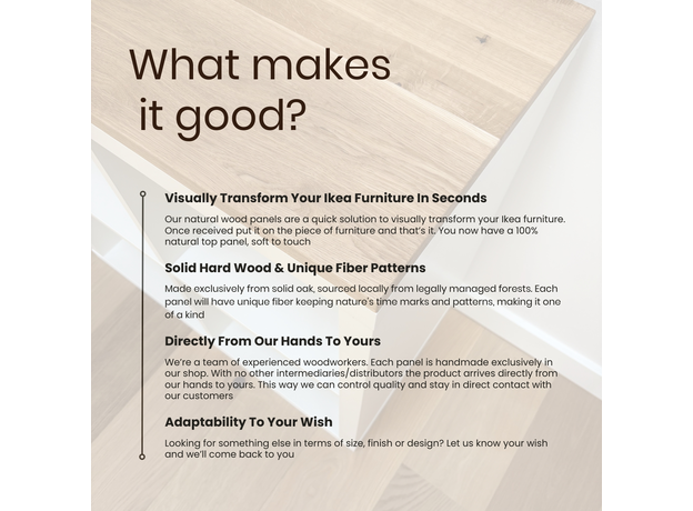 Solid Oak Wood Top Panel Ikea Kallax Shelf (W2) Natur, image , 9 image