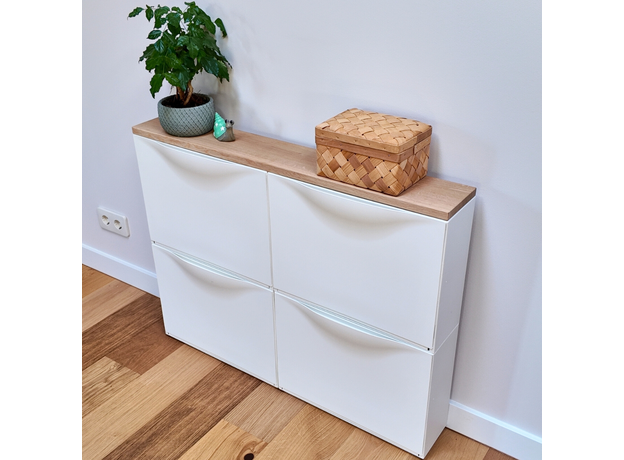 Solid Oak Wood Top Panel Ikea Trones Cabinet (W2) Natur, image , 5 image