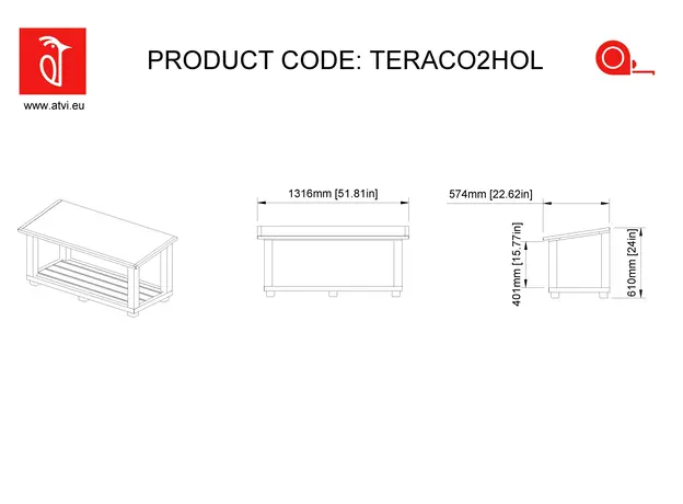 Terasa Acoperita Pentru Cusca Caine Medie Cu Hol AtviPets, imagine _ab__is.image_number.default