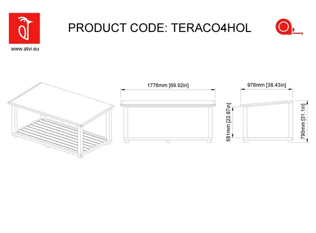 Terasa Acoperita Pentru Cusca Caine Extra Mare Cu Hol AtviPets, imagine _ab__is.image_number.default